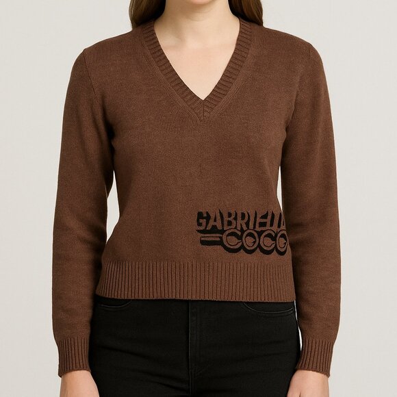 Chanel brown cashmere Gabrielle CoCo sweater size 38 - Picture 1 of 12